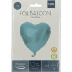 Balon Inima 45 cm Pastel Blue Folat - imagine 2