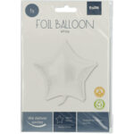 Balon Folie Stea 45cm Alb Mat Folat - imagine 2