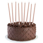 Set 16 Lumanari Rose Gold Metallic 15cm Folat - imagine 3