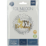 Balon Folie 45 cm Happy Birthday Buline Negre Folat — изображение 2