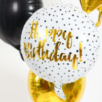 Balon Folie 45 cm Happy Birthday Buline Negre Folat — изображение 3