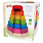 Piramida lemn 13 x 11 cm, 7 buc GOKI