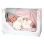 Papusa 40cm in solopeta cu stea roz ARIAS