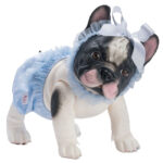 Jucarie Buldog Lily in costum azuriu, 32cm ASI