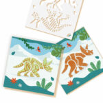 Set carioci colorate cu aerograf si matrite cu dinozauri SES — изображение 3