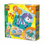Set creativ copii Decupeza si creeaza animale din plastilina SES