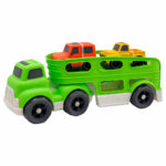 Camion verde cu 2 mini masini Eco 30cm Funky Toys