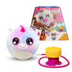Jucarie gonflabila Unicorn roz 22 cm minge pufoasa cu pompa Biggies