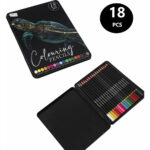 Creioane colorate Premium 18 culori, cutie metalica GRAFIX - imagine 3