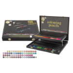 Set 68 creioane colorate in cutie lemn CraftID GRAFIX