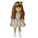 Papusa Amy in rochie cu flori 47cm Urbidolls