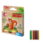 Creioane colorate cerate ZOO hexagonale 8*90 12 culori  Луч