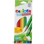 Set creioane colorate Tita 12 buc. cu radiera Carioca