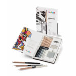 Set desen creioane grafit (6B-4H) in cutie metalica Carioca Plus