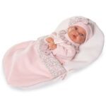Papusa bebe interactiva Petit in solopeta + caciula roz 27cm Antonio Juan — изображение 2