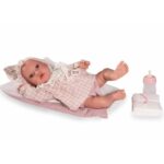 Papusa nou-nascuta Erika in rochia cu patratele 42 cm Antonio Juan - imagine 2