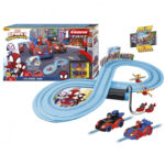 Pista de curse Spidey - It's Spidey Time 2.4m + 2 masini cu radiocomanda Carrera
