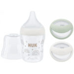 Set Newborn (Stilcuta Perfect match 150ml/Suzeta silicon Mommyfeel) 0+ luni NUK