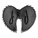 Aripi pentru costum de inger negru BOLAND - imagine 2