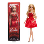 Papusa Barbie Mattel 80th Anniversary in rochie rosie cu accesorii MATTEL