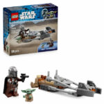 Motocicleta rapida a lui Mandalorian si Grogu Star Wars LEGO 75436